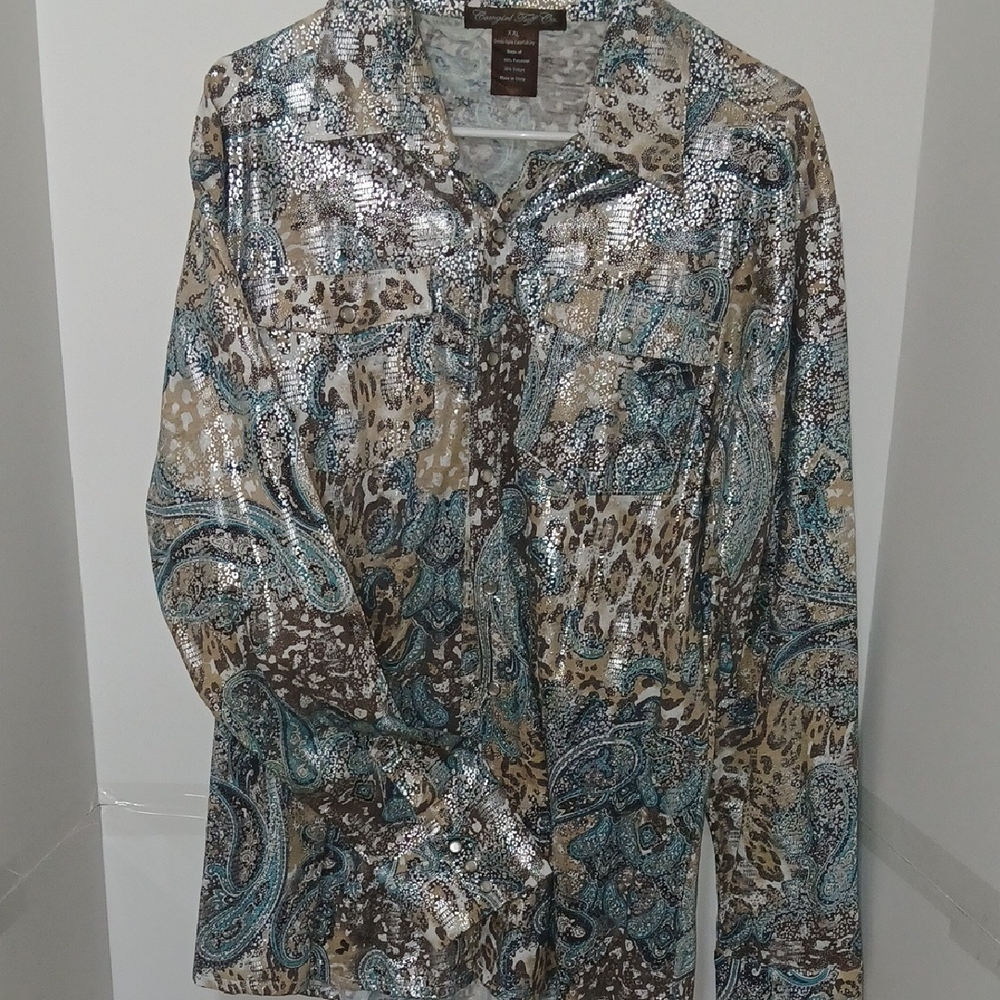 Cowgirl Tuff Multicolor Button Down Shirt